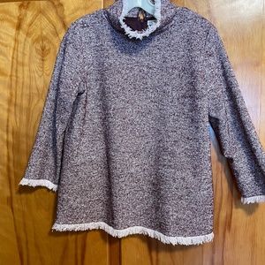 Wool tunic top ANN MASHBURN  size S Burgandy and excellent condition